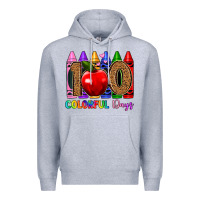 Heather Grey 100 colorful day s Premium Hoodie - Artiststas