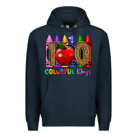 Navy 100 colorful day s Premium Hoodie - Artiststas