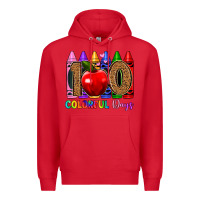 Red 100 colorful day s Premium Hoodie - Artiststas