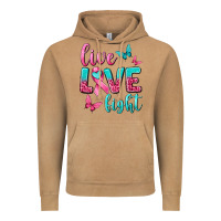 Live Love Fight Breast Cancer Vintage Hoodie | Teevron