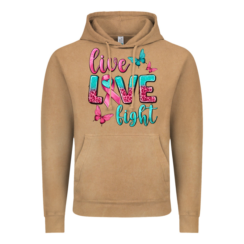 Live Love Fight Breast Cancer Vintage Hoodie by texasbilliewilder | Teevron