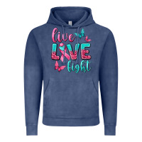 Vintage Denim Live Love Fight Breast Cancer Vintage Hoodie - texasbilliewilder