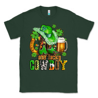 Sports Green one lucky  cowboy with hat and boots Classic Tee - AdoDesignShop