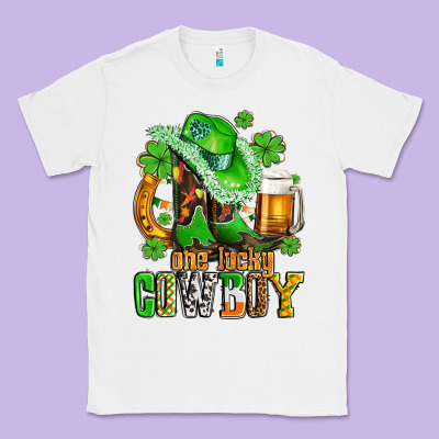 One Lucky  Cowboy With Hat And Boots Classic Tee Designed By Adodesignshop