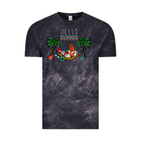 Cloud Black hello summer Vintage Tee - CowhideDigitalArt