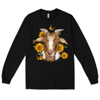 Black sunflower goat Long Sleeve Tee - Jasminsmagicworld