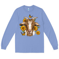 Colony Blue sunflower goat Long Sleeve Tee - Jasminsmagicworld