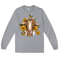 Heather Grey sunflower goat Long Sleeve Tee - Jasminsmagicworld