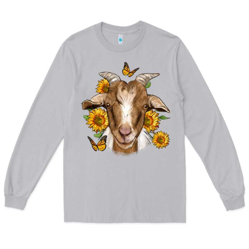 Sunflower Goat Long Sleeve Tee by Jasminsmagicworld | Teevron