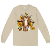 Mushroom sunflower goat Long Sleeve Tee - Jasminsmagicworld