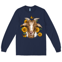 Navy sunflower goat Long Sleeve Tee - Jasminsmagicworld