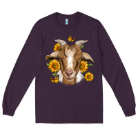Plum sunflower goat Long Sleeve Tee - Jasminsmagicworld