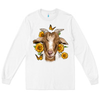 White sunflower goat Long Sleeve Tee - Jasminsmagicworld