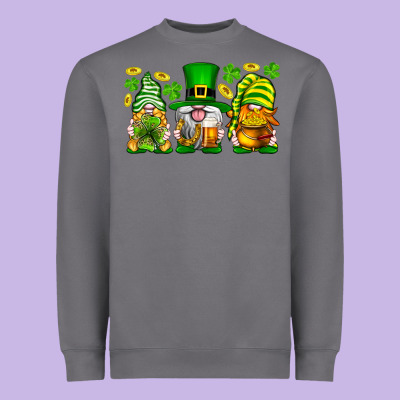 St. Patrick's Day Gnomies Heavyweight Sweatshirt Designed By Neo Western