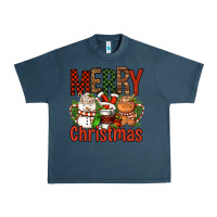 Midnight Navy Merry Christmas Coffee Cups Urban Heavy Tee - FaDigitalArtStudio