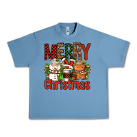 Pebble Blue Merry Christmas Coffee Cups Urban Heavy Tee - FaDigitalArtStudio