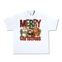 White Merry Christmas Coffee Cups Urban Heavy Tee - FaDigitalArtStudio