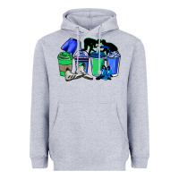 Heather Grey wrestling coffee cups Heavyweight Hoodie - NancyCooperArtShop