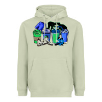 Matcha wrestling coffee cups Heavyweight Hoodie - NancyCooperArtShop