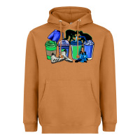 Meerkat wrestling coffee cups Heavyweight Hoodie - NancyCooperArtShop