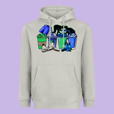 Wrestling Coffee Cups Heavyweight Hoodie Designed By Nancycooperartshop