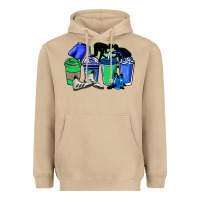 Mushroom wrestling coffee cups Heavyweight Hoodie - NancyCooperArtShop