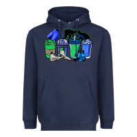Navy wrestling coffee cups Heavyweight Hoodie - NancyCooperArtShop