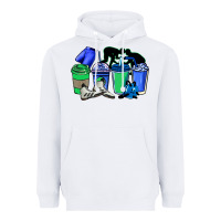 White wrestling coffee cups Heavyweight Hoodie - NancyCooperArtShop
