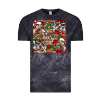 Cloud Black christmas pig  aztec Vintage Tee - FaDigitalArtStudio