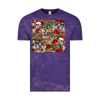 Cloud Purple christmas pig  aztec Vintage Tee - FaDigitalArtStudio