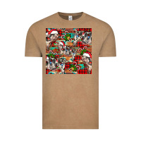 Vintage Coffee christmas pig  aztec Vintage Tee - FaDigitalArtStudio