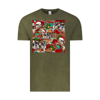 Vintage Olive christmas pig  aztec Vintage Tee - FaDigitalArtStudio