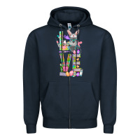 Navy love easter nurse Zipper Hoodie - NancyCooperArtShop
