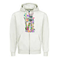 Oatmeal Heather love easter nurse Zipper Hoodie - NancyCooperArtShop
