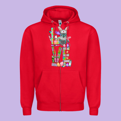 Love Easter Nurse Zipper Hoodie Designed By Nancycooperartshop