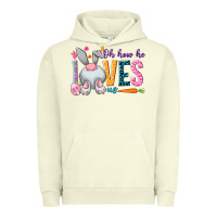 Pigment Pistachio Oh how he loves us Urban Hoodie - NancyCooperArtShop