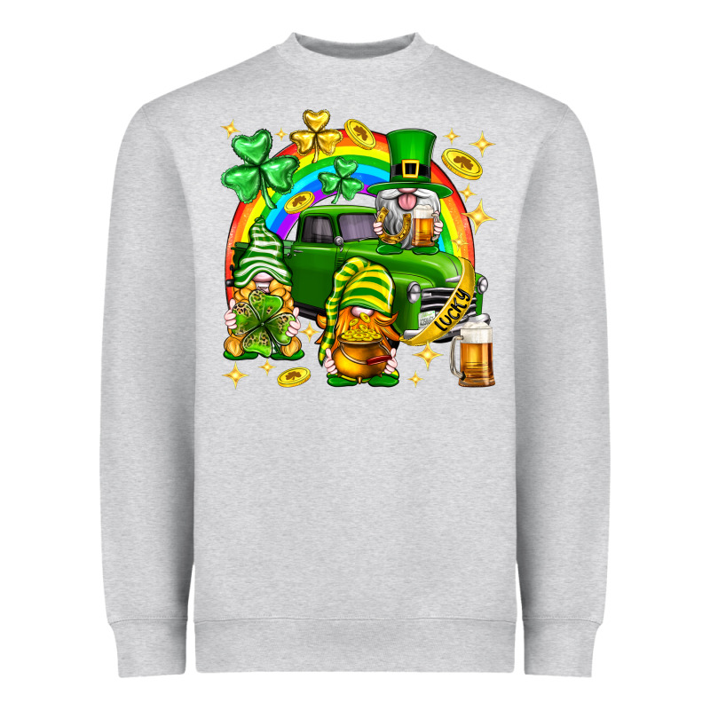 St. Patrick's Day Gnomies Truck Heavyweight Sweatshirt by Neo Western | Teevron