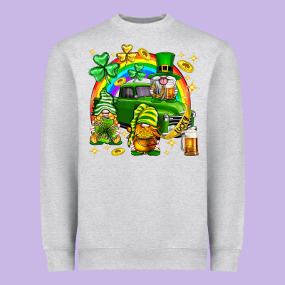 St. Patrick's Day Gnomies Truck Heavyweight Sweatshirt Designed By Neo Western