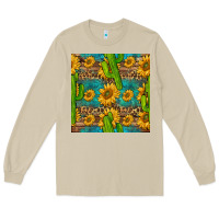 Mushroom sunflower and cactus seamless pattern Long Sleeve Tee - BundleAndBundleShop
