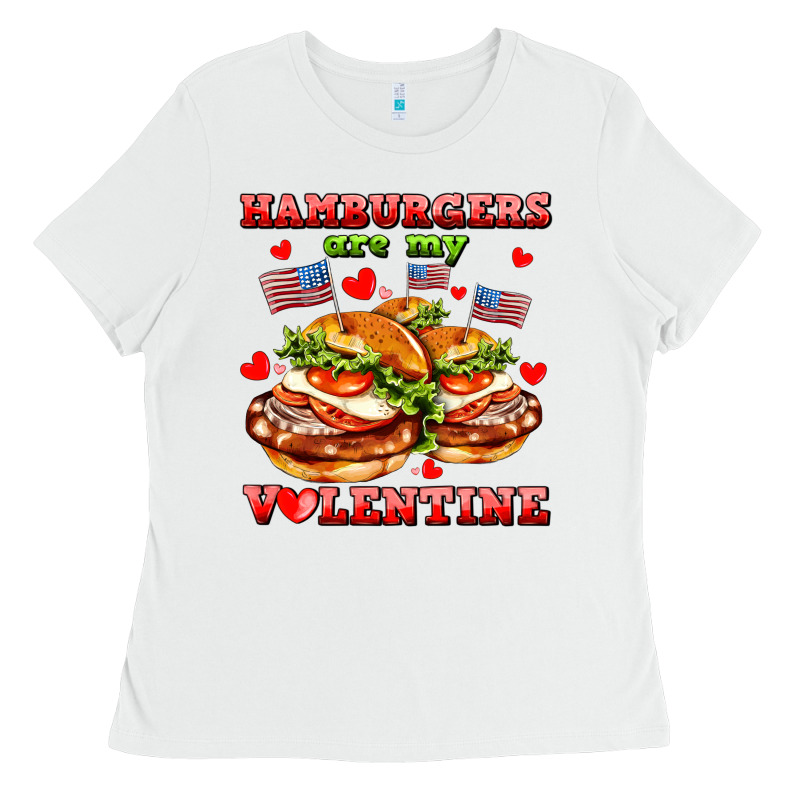 Hamburger Are My Valentine Ladies Tee by AdoDesignShop | Teevron