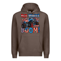 Coffee red white and boom 4th of july Premium Hoodie - Artiststas