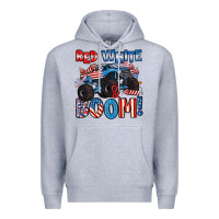 Heather Grey red white and boom 4th of july Premium Hoodie - Artiststas