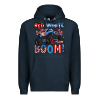 Navy red white and boom 4th of july Premium Hoodie - Artiststas
