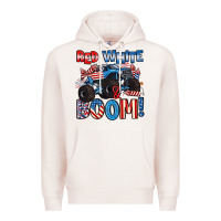 Pale Pink red white and boom 4th of july Premium Hoodie - Artiststas