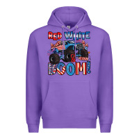 Purple red white and boom 4th of july Premium Hoodie - Artiststas