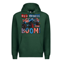 Sports Green red white and boom 4th of july Premium Hoodie - Artiststas
