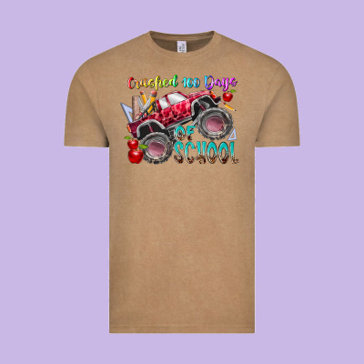 Crushed 100 Days Of School Vintage Tee Designed By Racoondesign