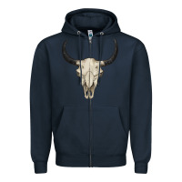 Navy bull skull Zipper Hoodie - BarkalooDesign