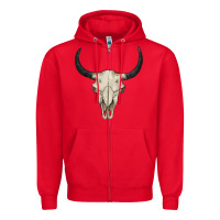 Red bull skull Zipper Hoodie - BarkalooDesign