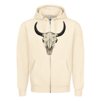 Sandshell bull skull Zipper Hoodie - BarkalooDesign